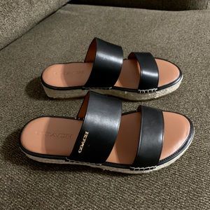 Authentic Coach Franca Leather Espadrille Sandal